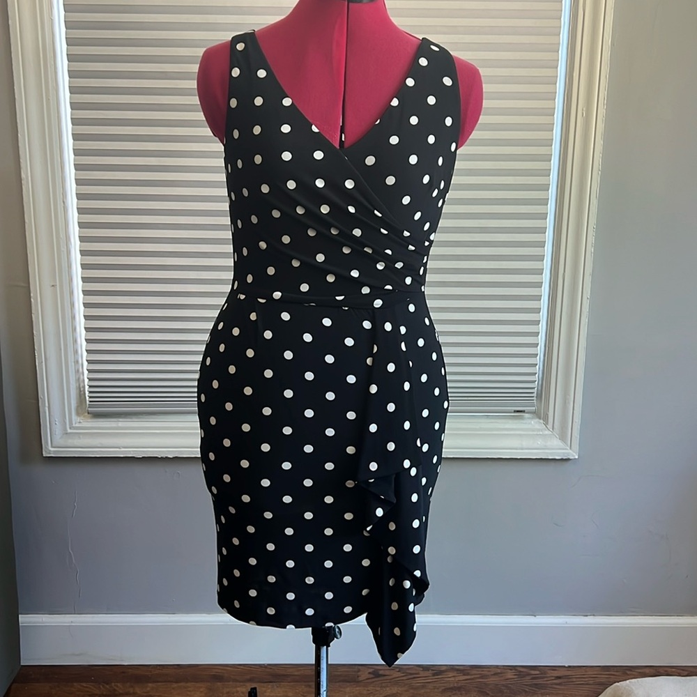 Black and cream polka dot dress, Ralph Lauren, 6p
